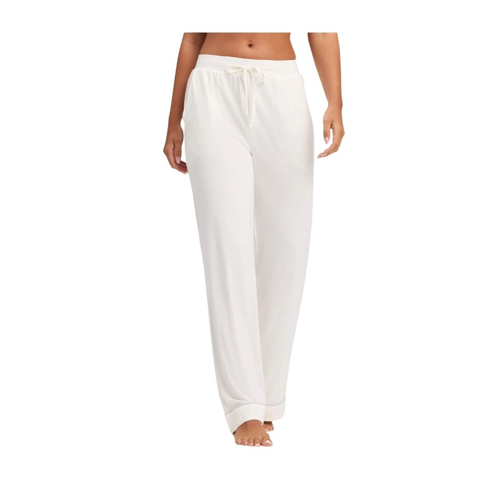 Cozy Earth Bamboo Stretch-Knit Pajama Pant Ivory XXL